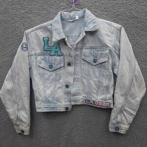 80's Vintage LA Gear Cropped Denim Jacket Kids Sz Large